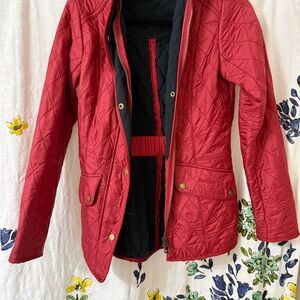 Barbour Red Quilted Utility Jacket